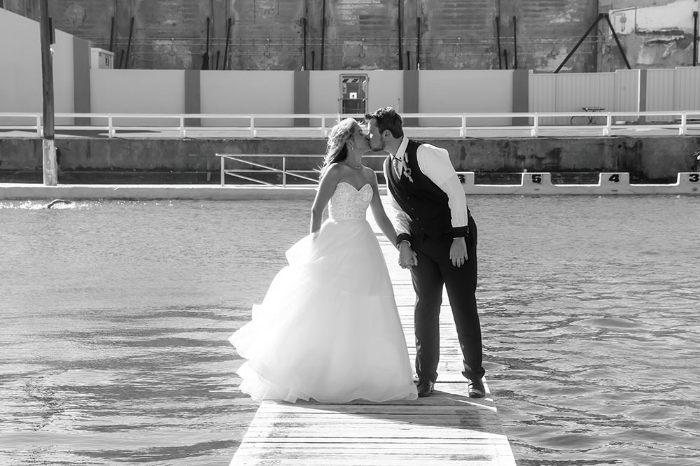 Newcastle Wedding Photographer bride and groom at Newcastle Ocean Baths